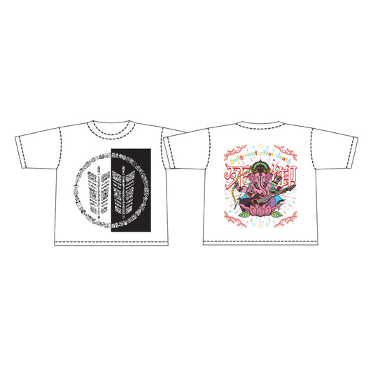 Produced by ミヤ ミヤ45アニバーサリーT ミヤネーシャ画伯ALL STARS CHIBI T&KIDS【ショート丈Tシャツ】White